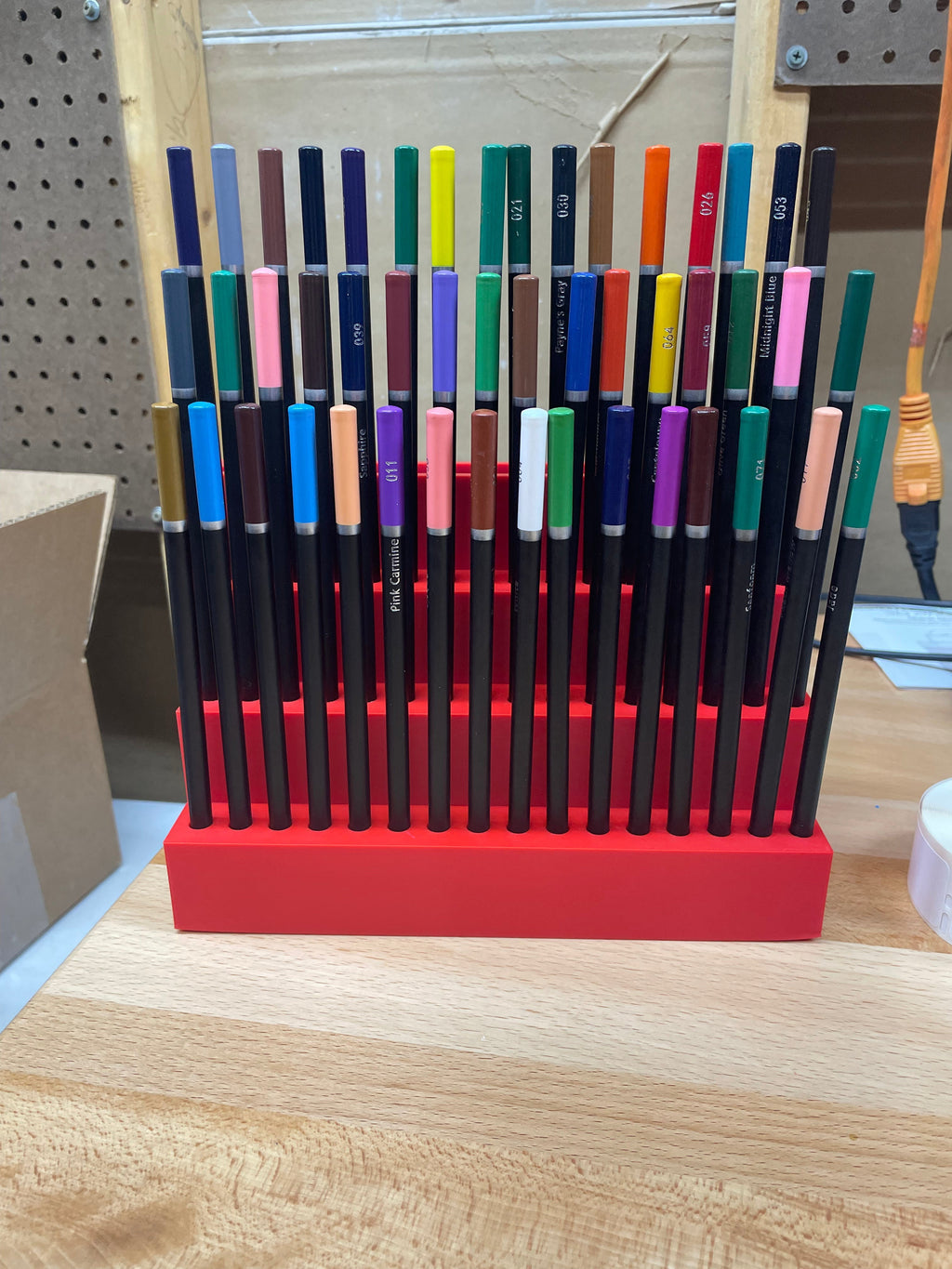 Large 48 Colored Pencil Caddy with Back Storage Y-Axis Printing LLC