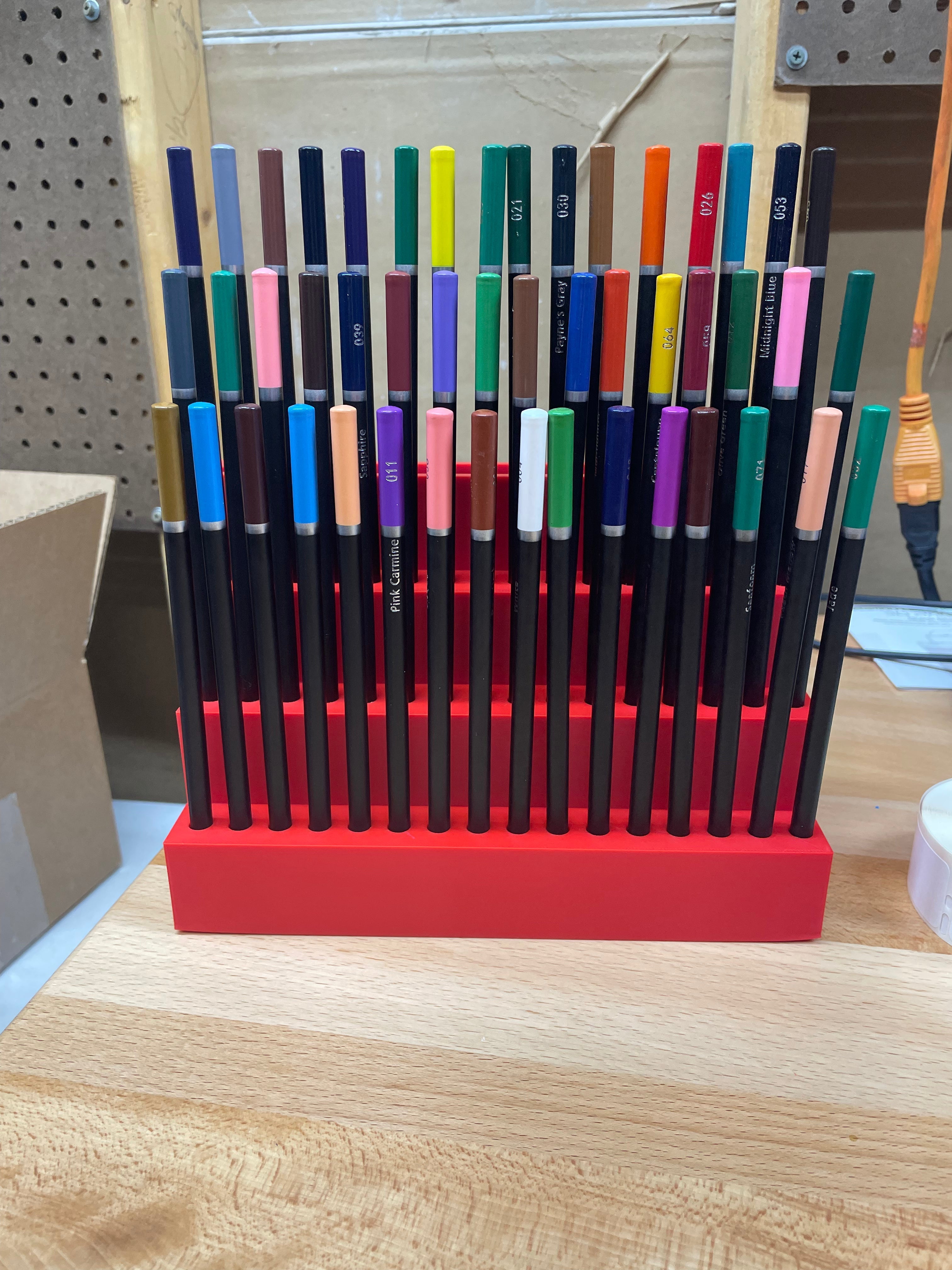 Large 48 Colored Pencil Caddy with Back Storage Y-Axis Printing LLC