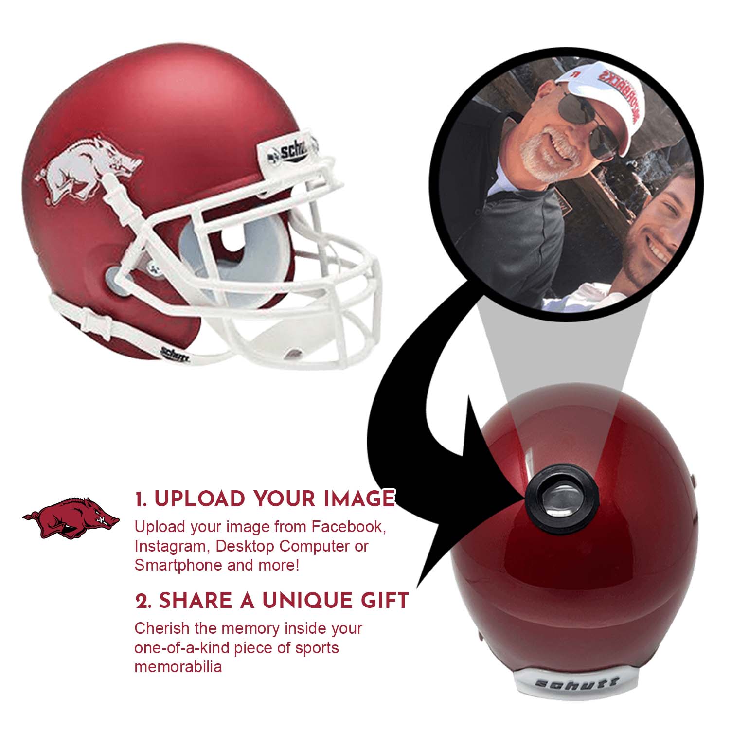 Arkansas Razorbacks College Football Collectible Mini Helmet - Picture Inside - FANZ Collectibles Fanz Collectibles