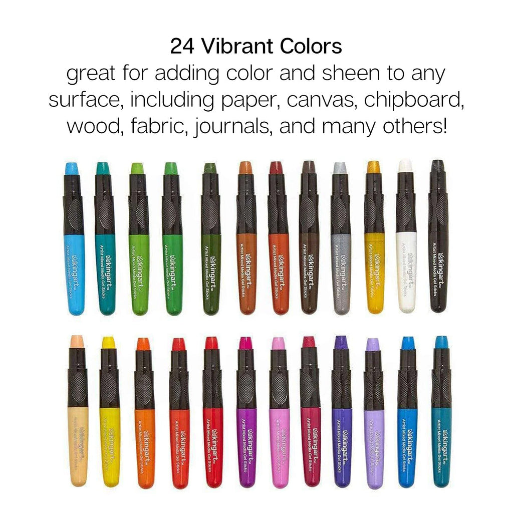 Gel Stick Crayons 24 Colors KINGART