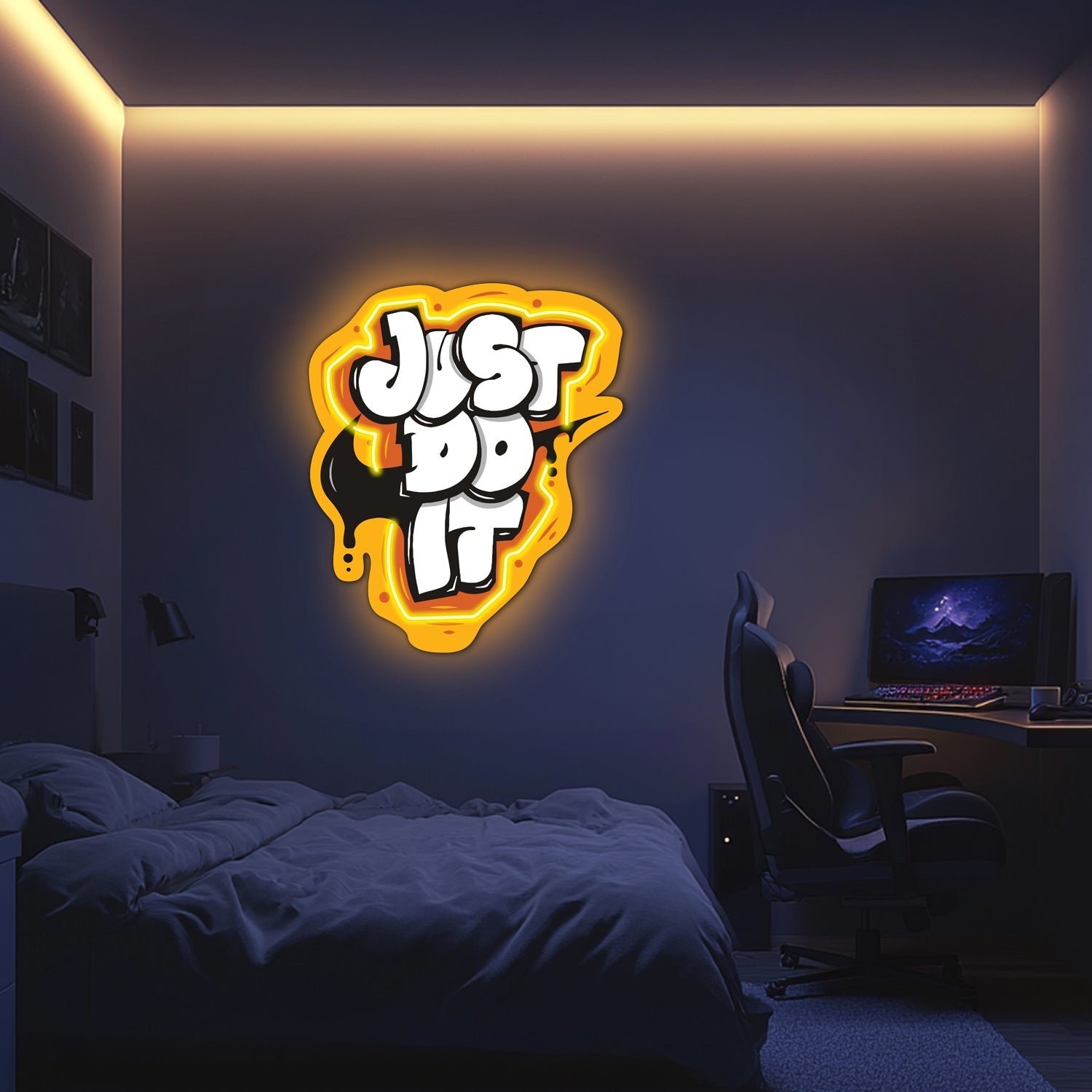 UV Printed Just Do It Neon Wall Art- LV0079 Liviqon.co