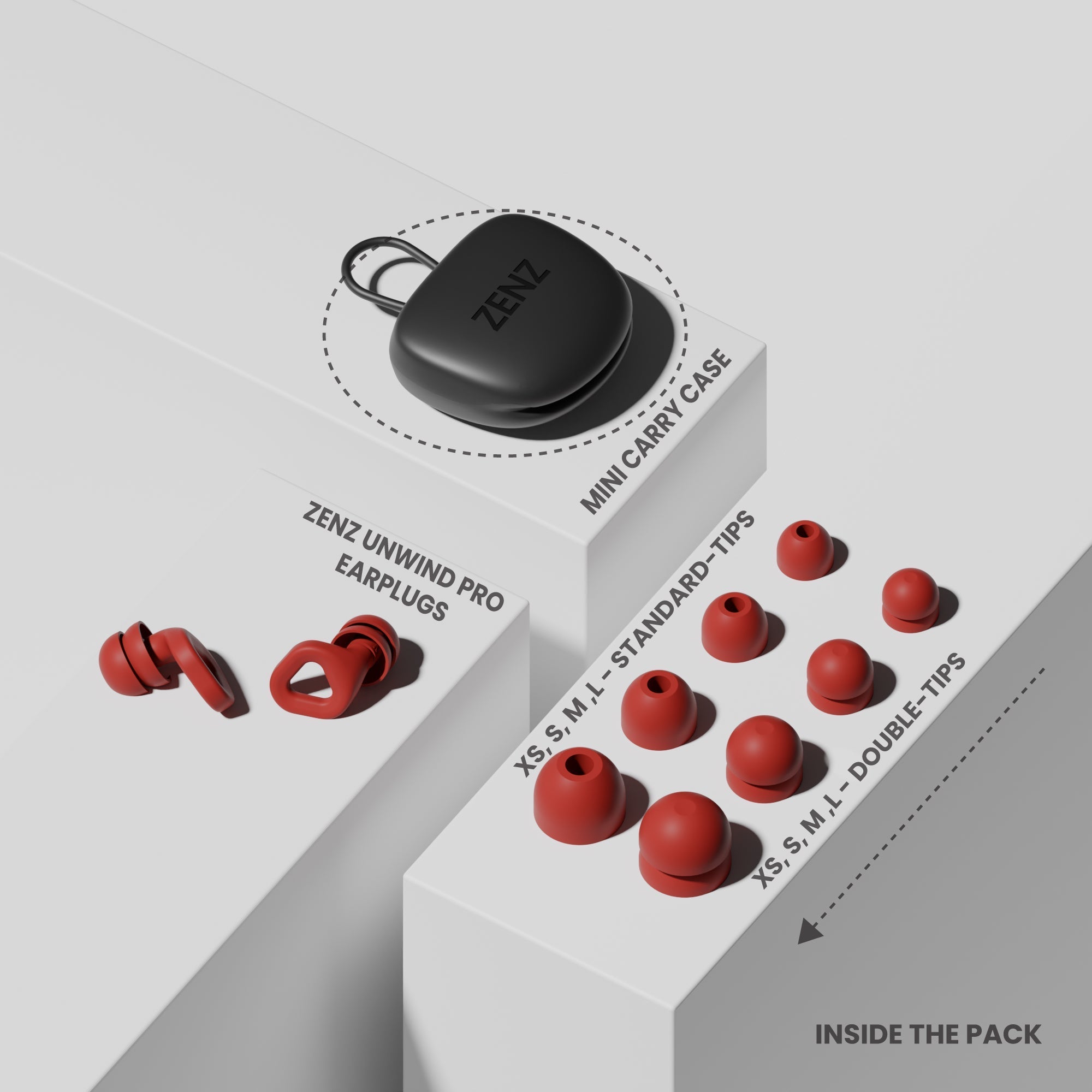 ZENZ - Unwind Pro Earplugs - Fiery Red ZENZ