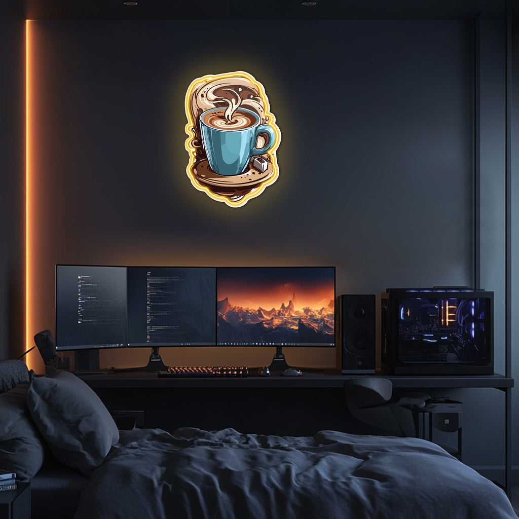 UV Printed Coffee  Neon Wall Art- LV0080 Liviqon.co