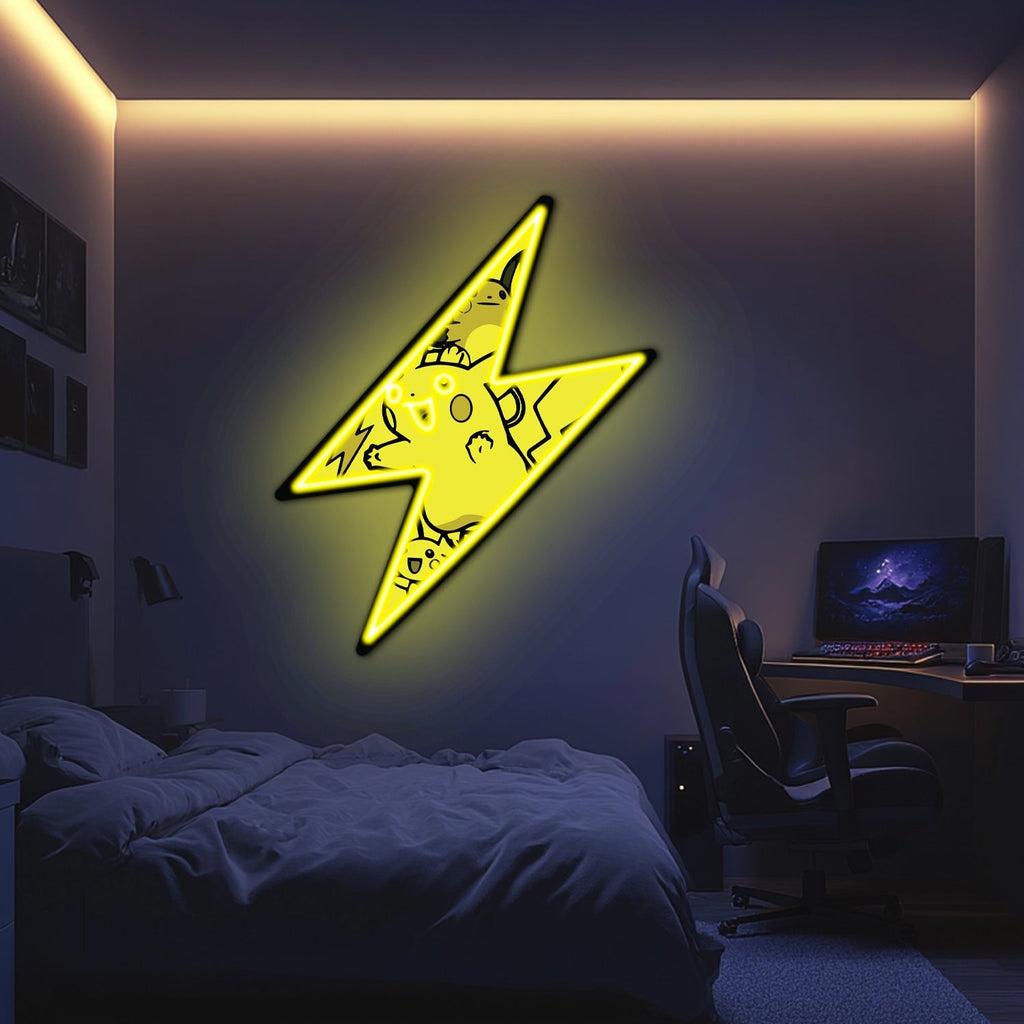 UV Printed Pikachu Neon Wall Art- LV0039 Liviqon.co