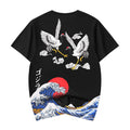 YeT028 Crane and Waves Tee Niepce