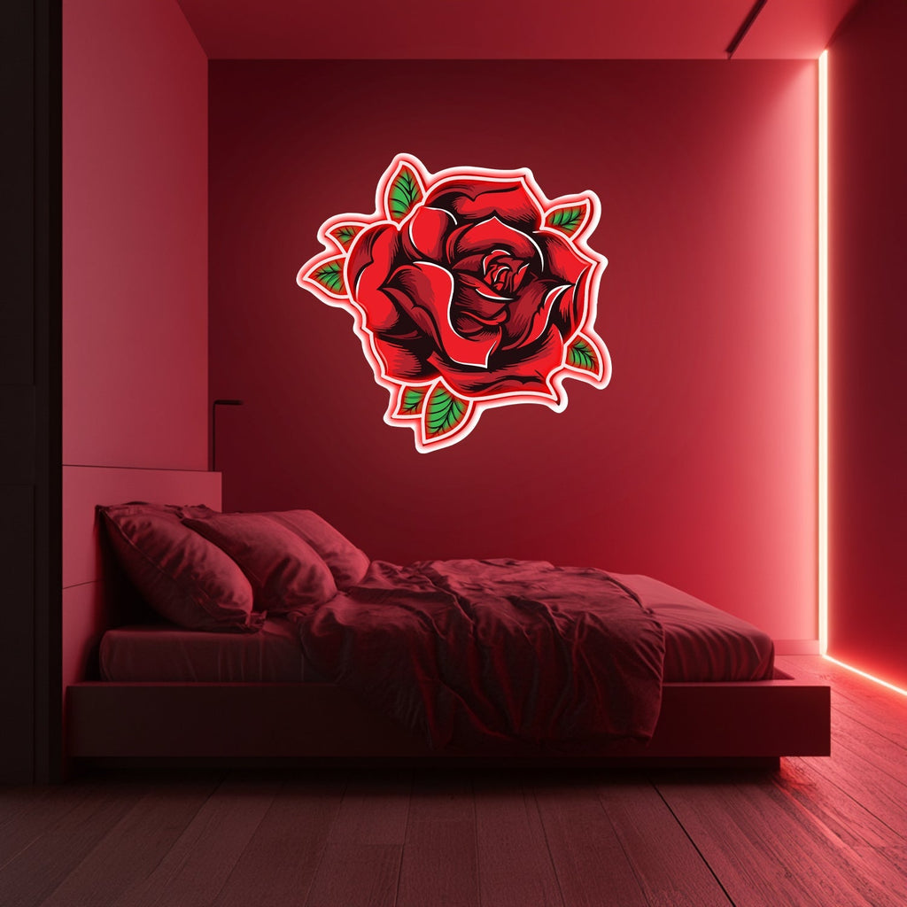 UV Printed Rose Neon Wall Art- LV0015 Liviqon.co