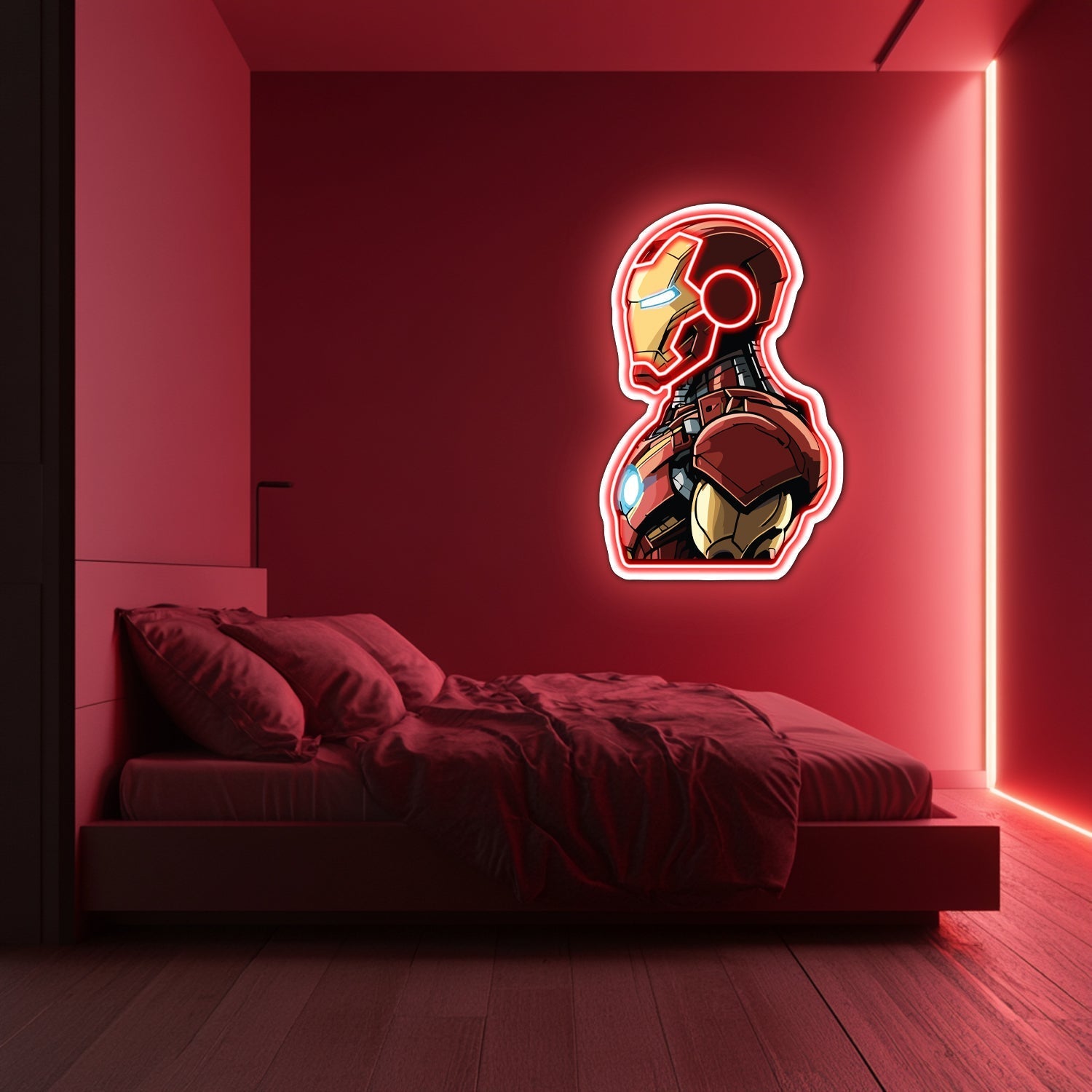 UV Printed Iron-Man Neon Wall Art- LV0076 Liviqon.co