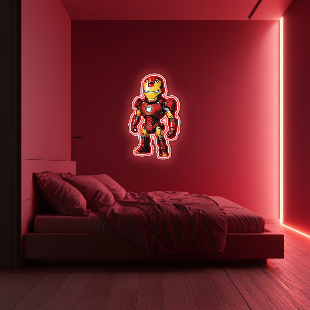 UV Printed Iron-Man Neon Wall Art- LV0077 Liviqon.co