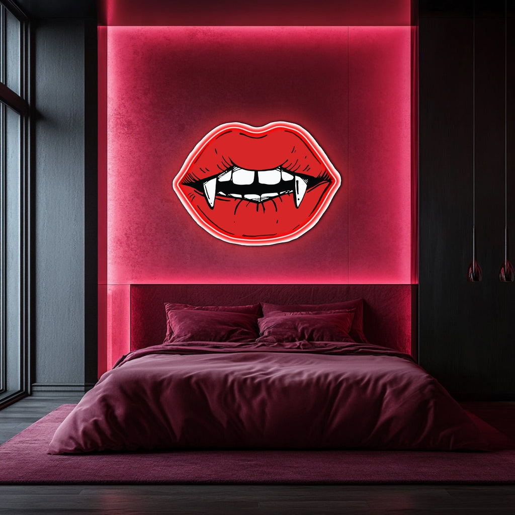 UV Printed Vampire Kiss Neon Wall Art- LV0054 Liviqon.co