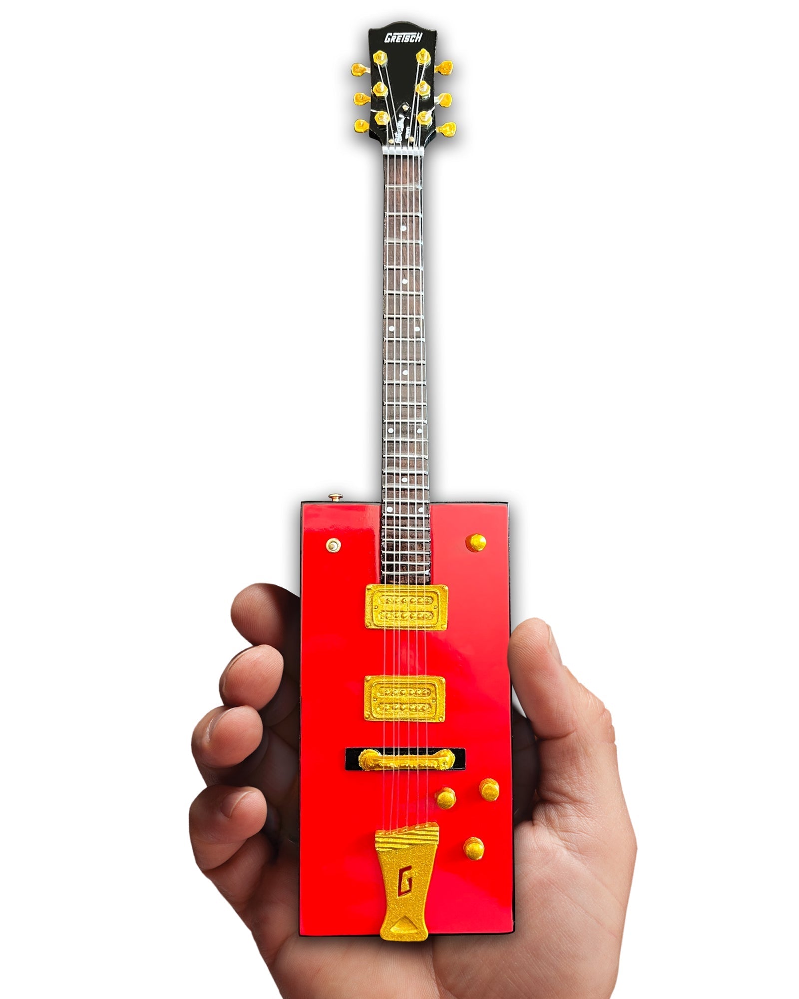 Bo Diddley Signature Firebird Red Gretsch G6138 Box Mini Guitar Model AXE HEAVEN® STORE - Mini Guitar Replica Collectibles & Custom Record Awards
