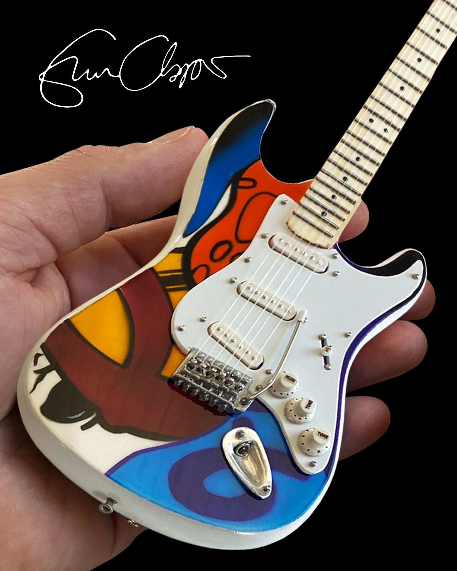 Eric Clapton CRASH 2 Tribute Mini Guitar Replica - Officially Licensed Fender® Collection AXE HEAVEN® STORE - Mini Guitar Replica Collectibles & Custom Record Awards