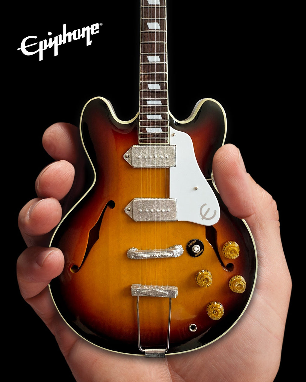 Epiphone 1965 Casino Sunburst 1:4 Scale Miniature Guitar Model AXE HEAVEN® STORE - Mini Guitar Replica Collectibles & Custom Record Awards