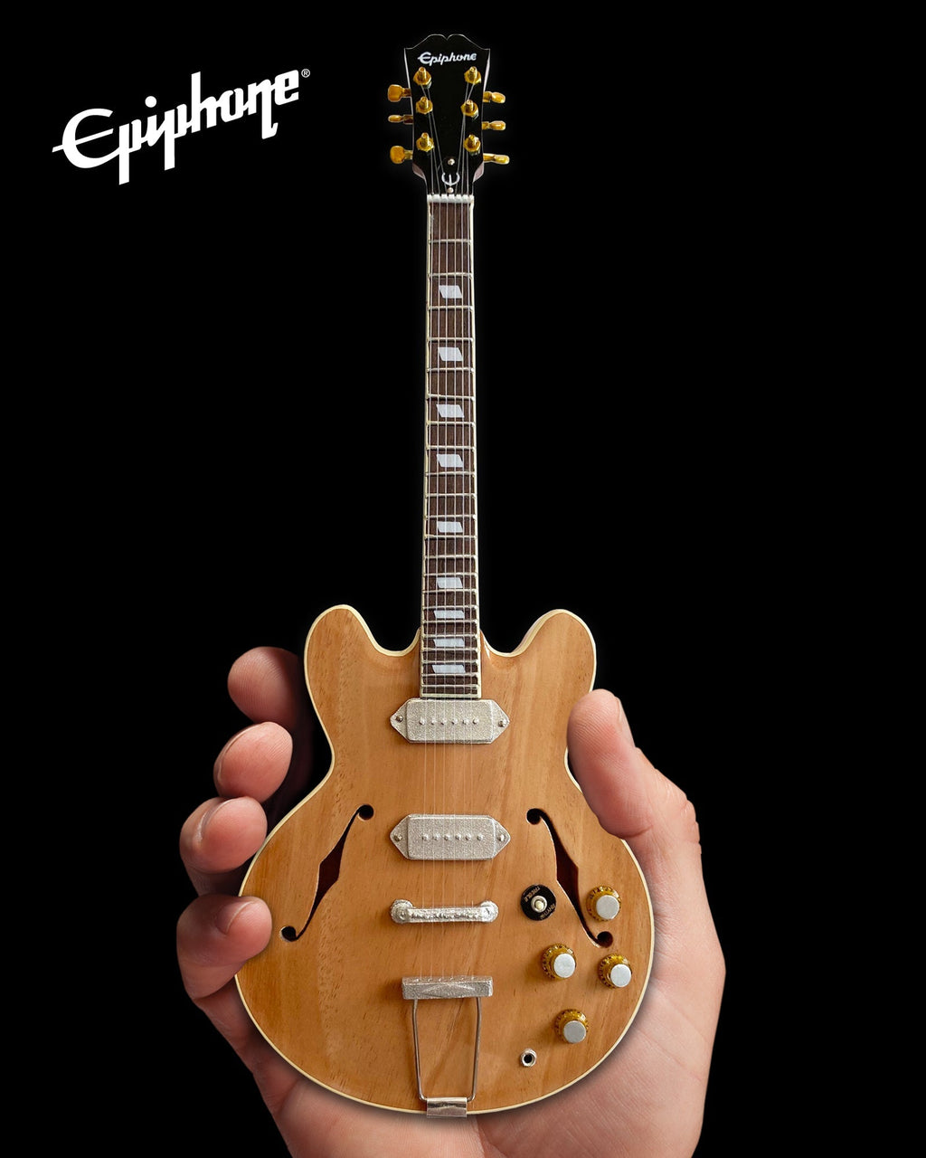Epiphone 1965 Revolution Natural Casino 1:4 Scale Miniature Guitar Model AXE HEAVEN® STORE - Mini Guitar Replica Collectibles & Custom Record Awards