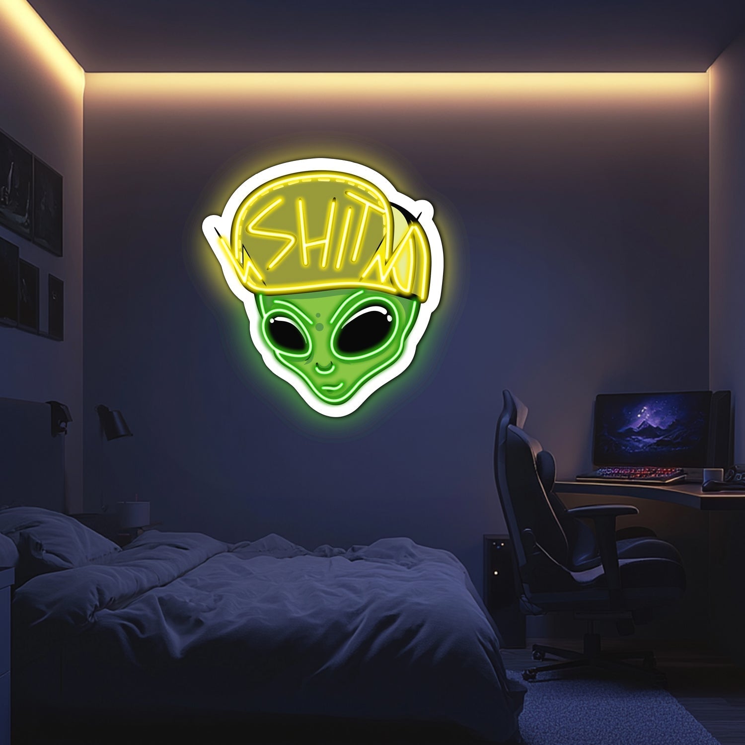 UV Printed Alien Neon Wall Art- LV0053 Liviqon.co
