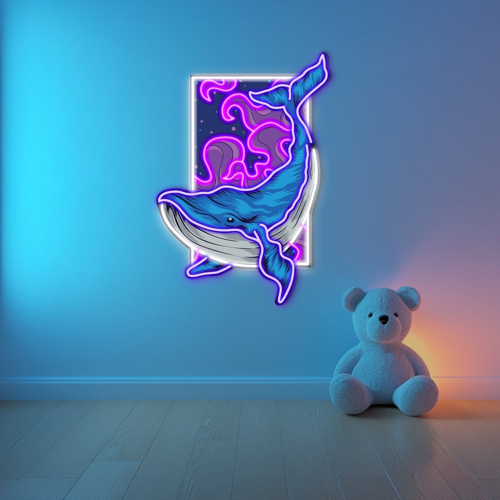 UV Printed Whale Neon Wall Art- LV0005 Liviqon.co
