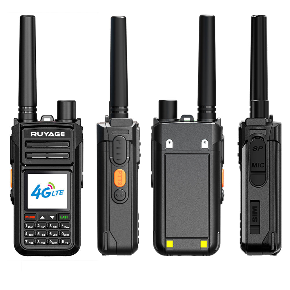 Ruyage X70 Nationwide Lifetime Free 4g+Uhf Walkie Talkies | Global Unlimited Range Dual Mode 2 Way Radios,Relay Function,3000mAh,for Job Site with SIM Cards 2 Pack Ruyage Radio
