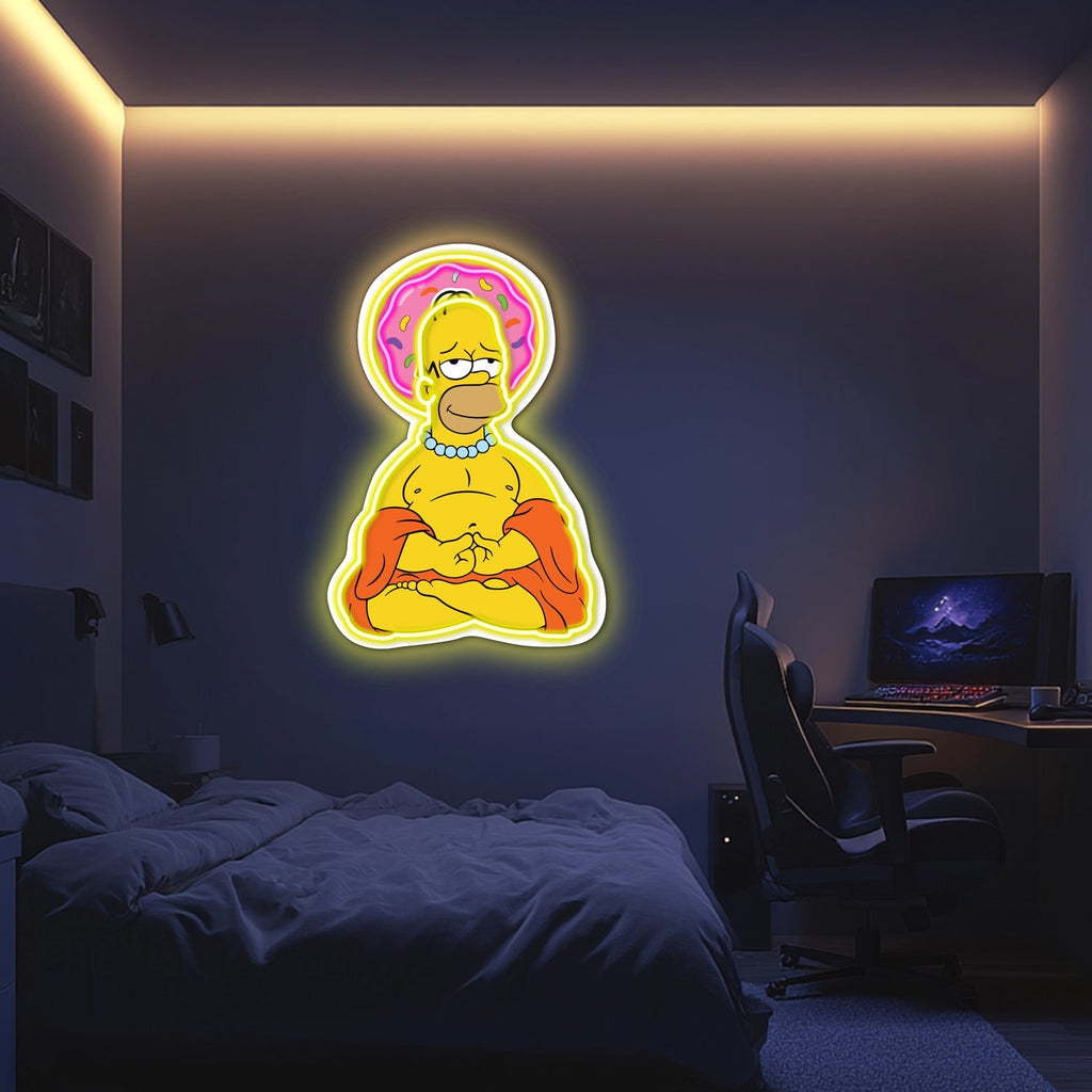 UV Printed Buddha Simpson Neon Wall Art- LV0064 Liviqon.co