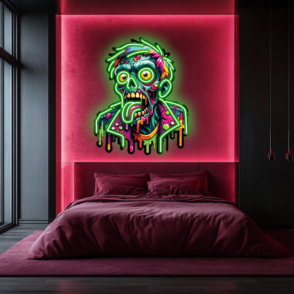 UV Printed Zombie  Neon Wall Art- LV0059 Liviqon.co