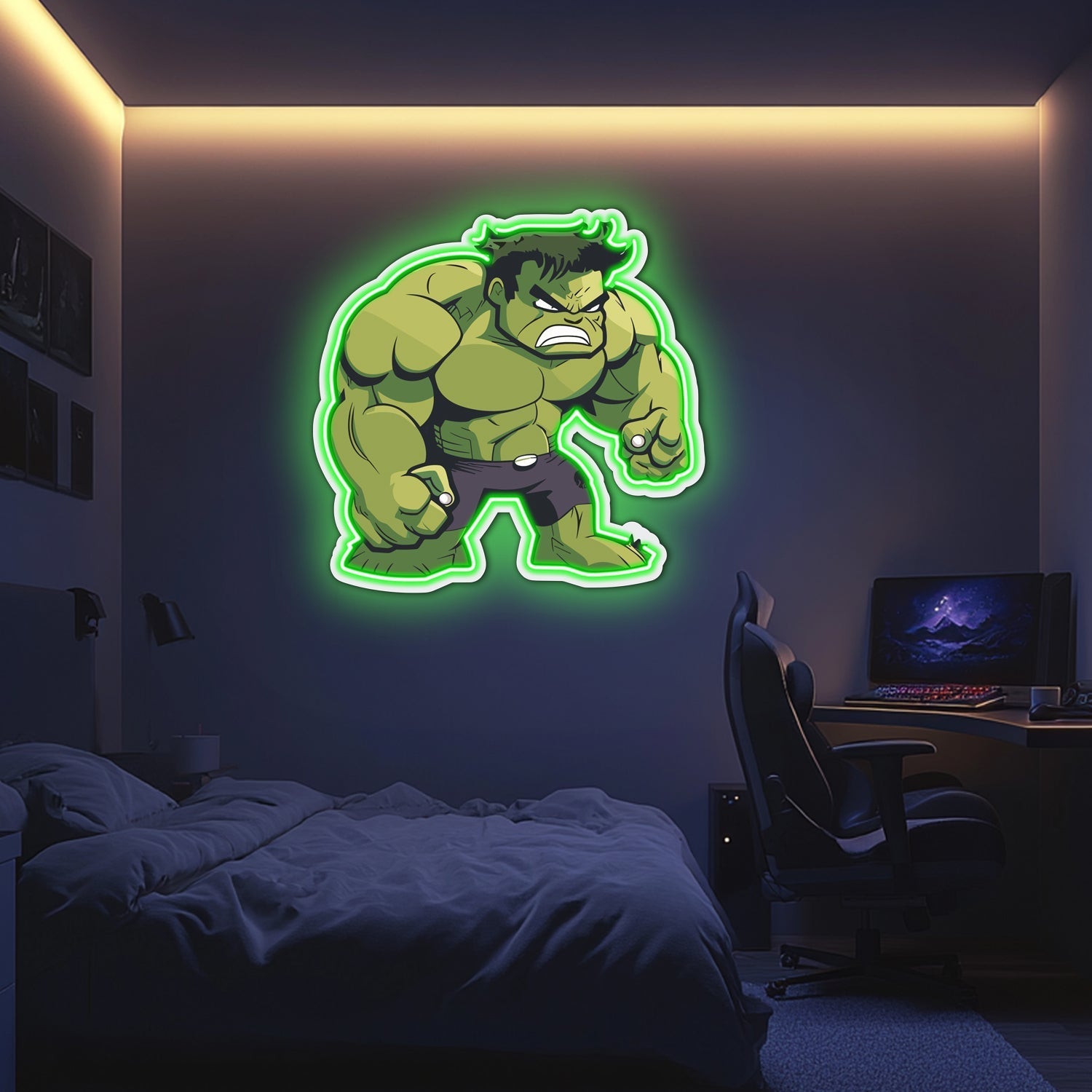 UV Printed Hulk Neon Wall Art- LV0075 Liviqon.co