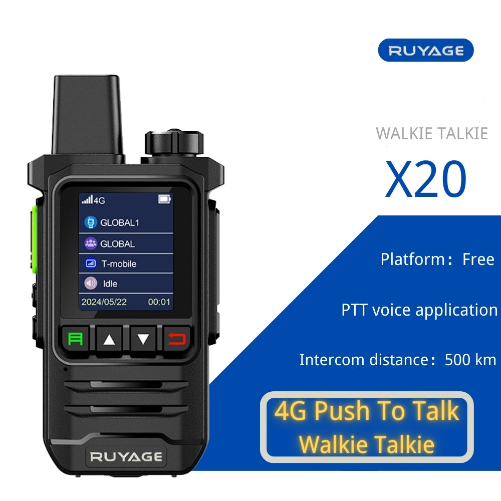Ruyage X20 Nationwide Lte Two Way Radios Lifetime Free Unlimited Range Rechargeable Global 4g Poc,Portable Walkie Talkies Long Range for Adults Family Road Trip Truck Fleet 2 Pack Ruyage Radio