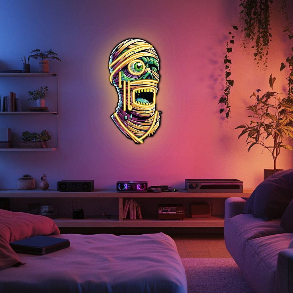 UV Printed Mummy Neon Wall Art- LV0037 Liviqon.co