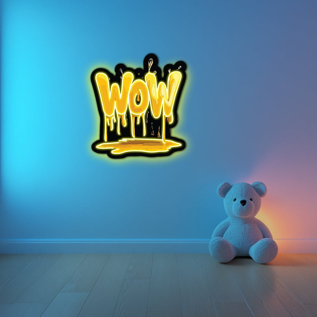 UV Printed WOW Neon Wall Art- LV0057 Liviqon.co