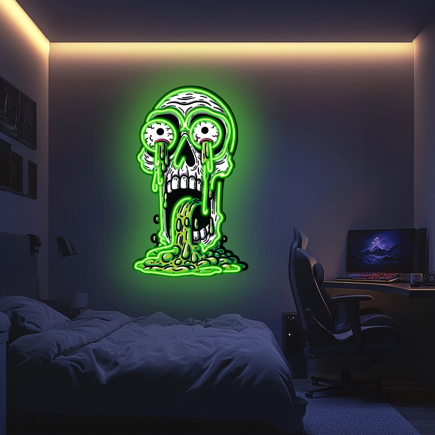 UV Printed Skull Neon Wall Art- LV0029 Liviqon.co