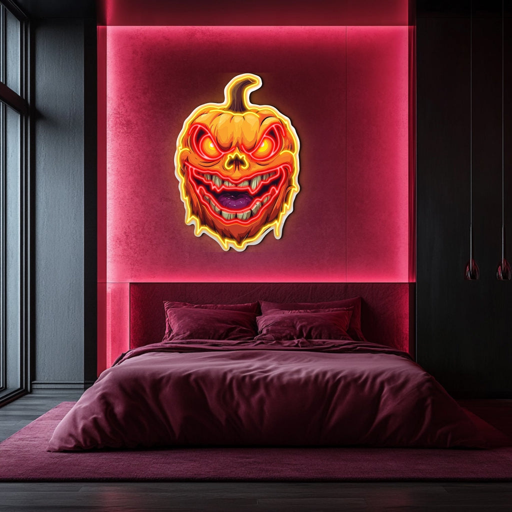 UV Printed Pumpkin Neon Wall Art- LV0006 Liviqon.co