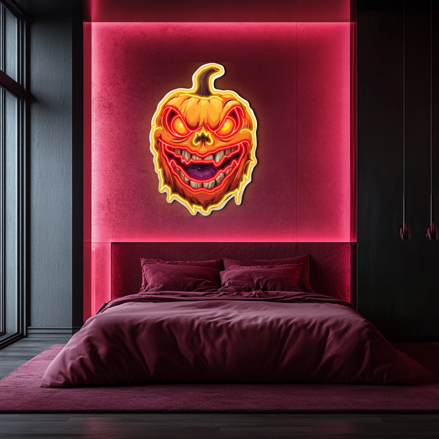 UV Printed Pumpkin Neon Wall Art- LV0006 Liviqon.co