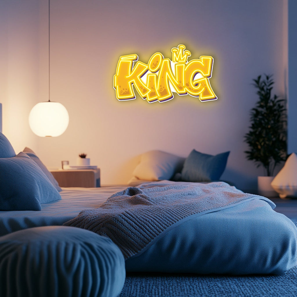 UV Printed King Neon Wall Art- LV0027 Liviqon.co