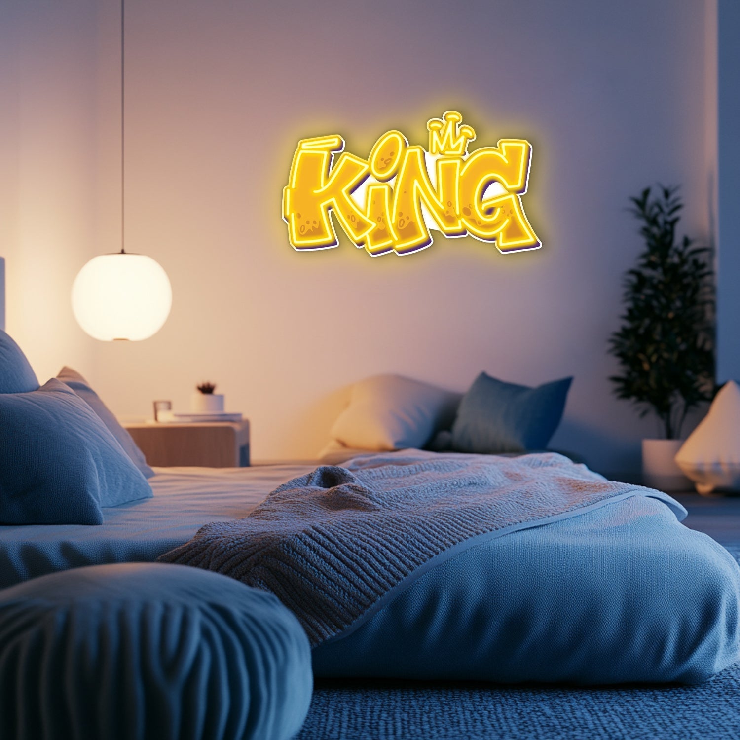 UV Printed King Neon Wall Art- LV0027 Liviqon.co