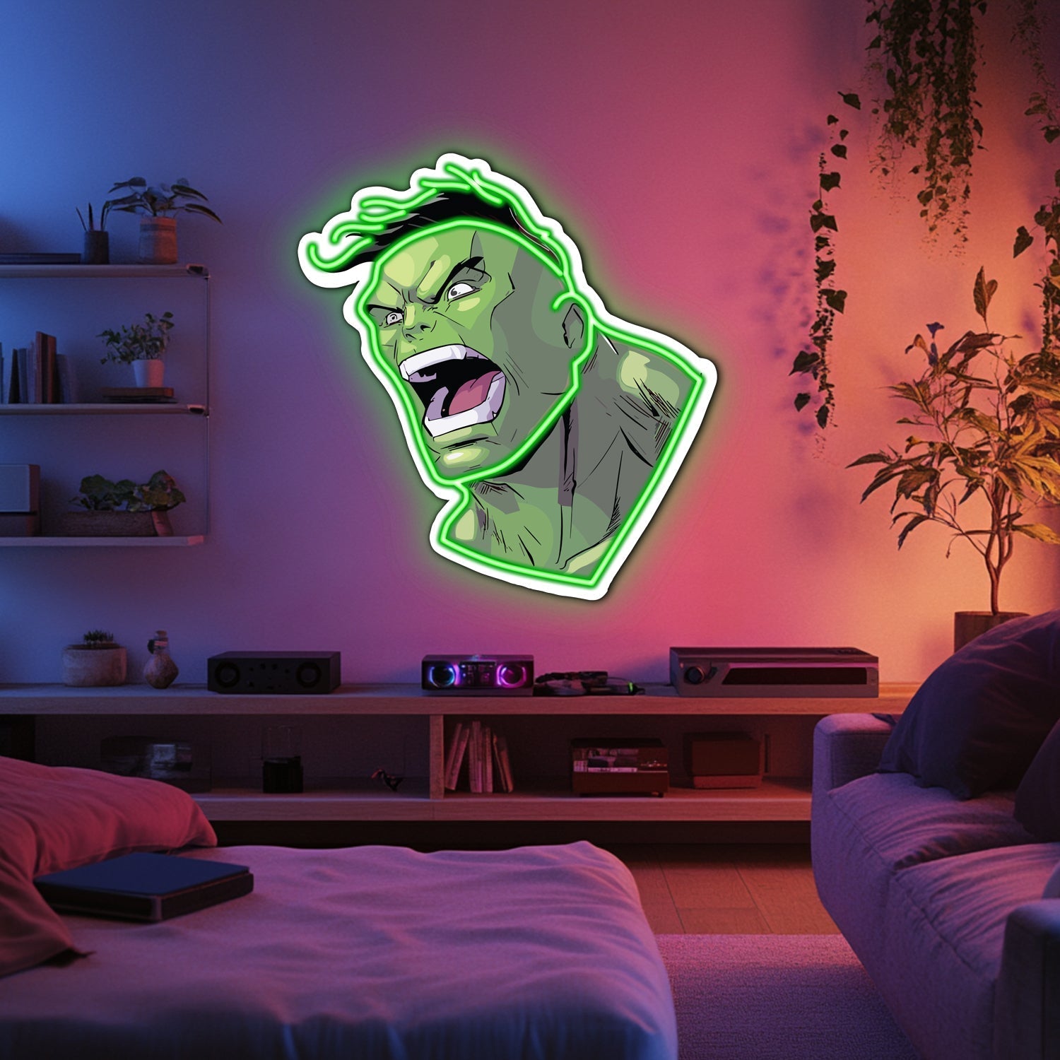 UV Printed Hulk  Neon Wall Art- LV0045 Liviqon.co