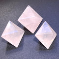 Pink Rose Quartz Crystal Octahedrons Faceted Gemstone Carving Amazing Crystals