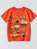 Toddler Boys and Boys Construction Vehicle Crew Neck Short Sleeve T-Shirt NicholesGifts