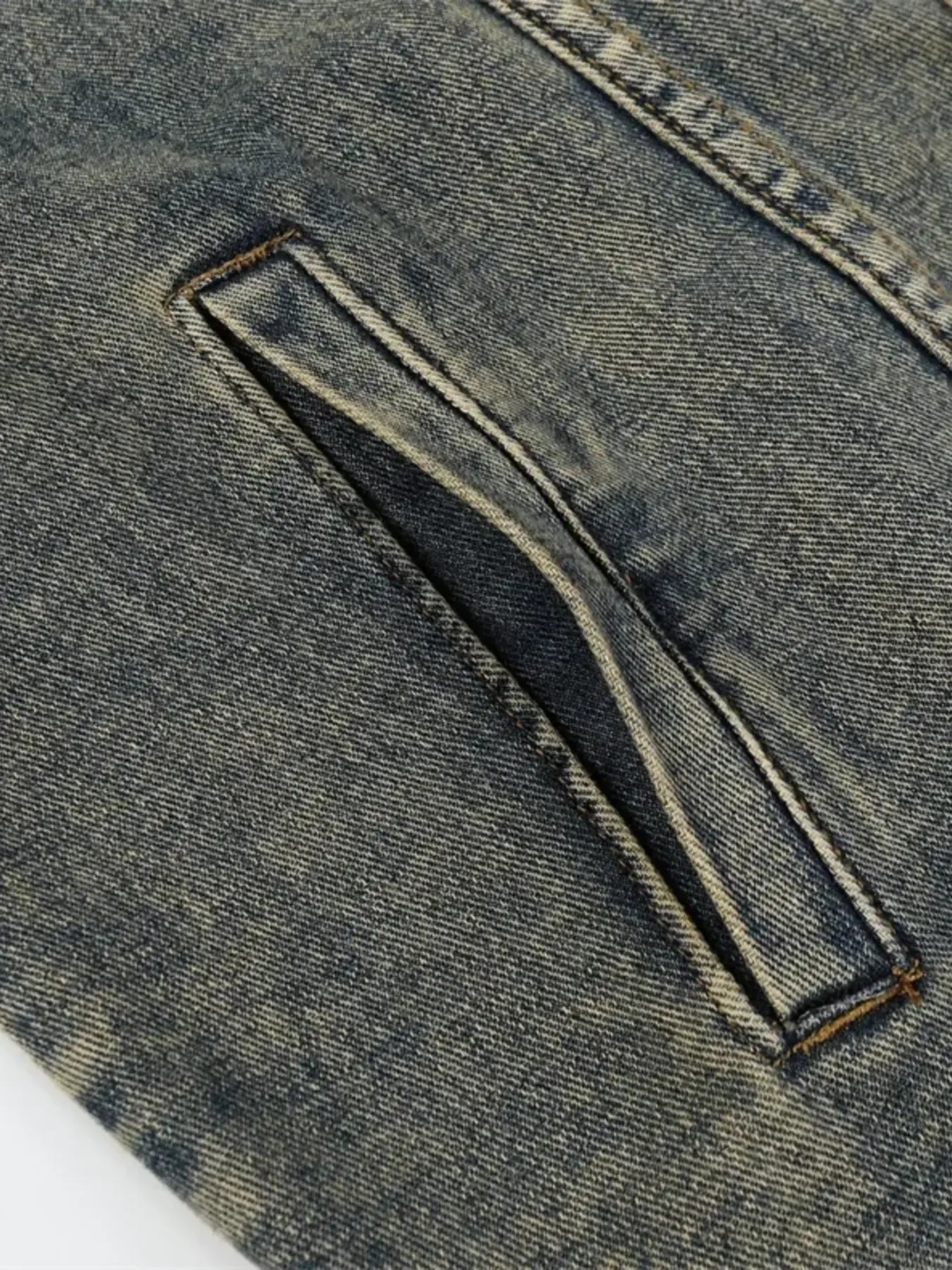 Men's Plus Size Zip Up Long Sleeve Denim Jacket NicholesGifts