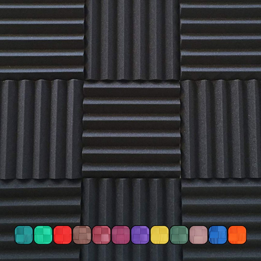 Easy Mount Acoustic Foam Kit - 12x12x2" Acoustic Foam Panels With Adhesive - Wedge Style - 4 Pack SoundAssured