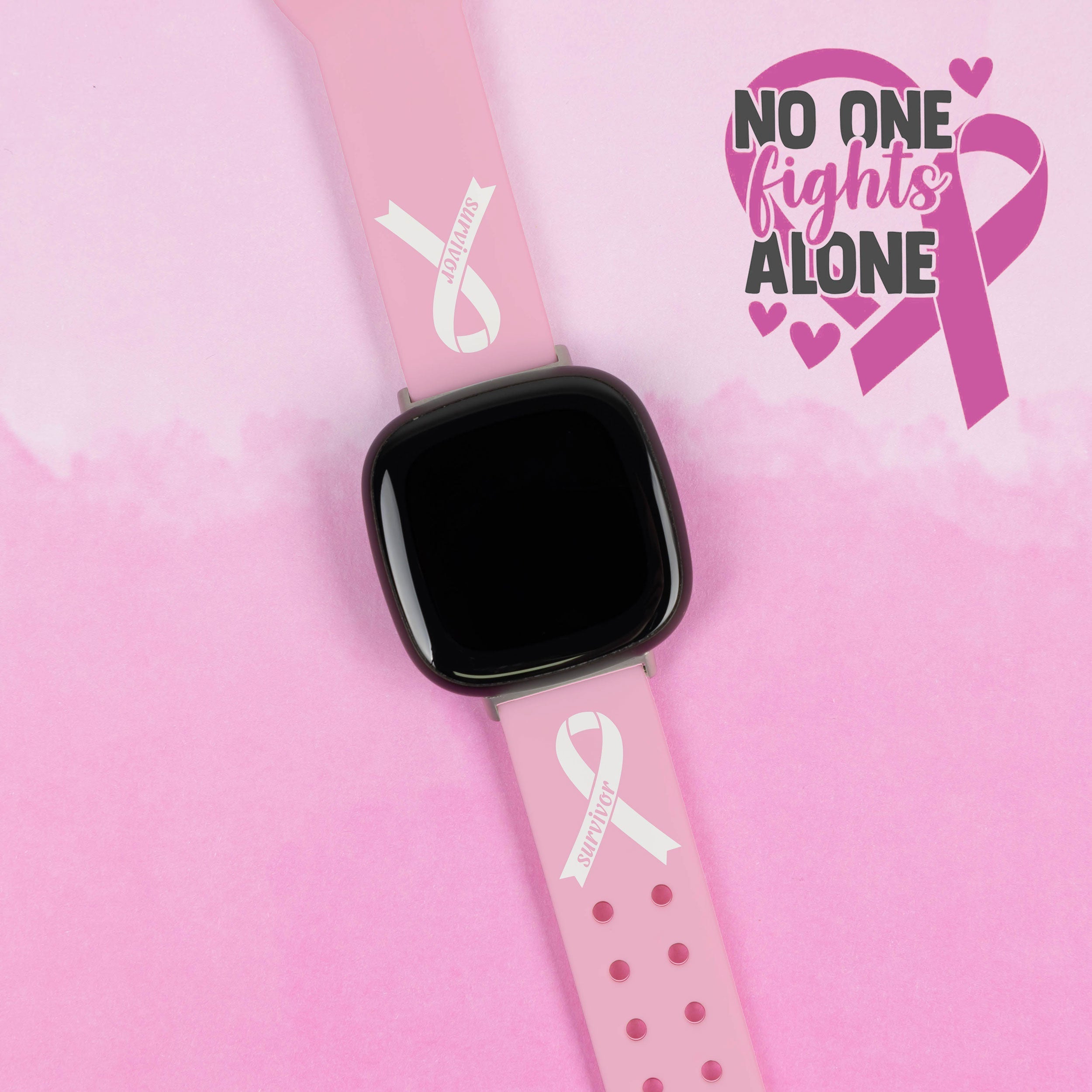 Breast Cancer Awareness HD Fitbit Versa 3 & Sense 1 Watch Band Affinity Bands
