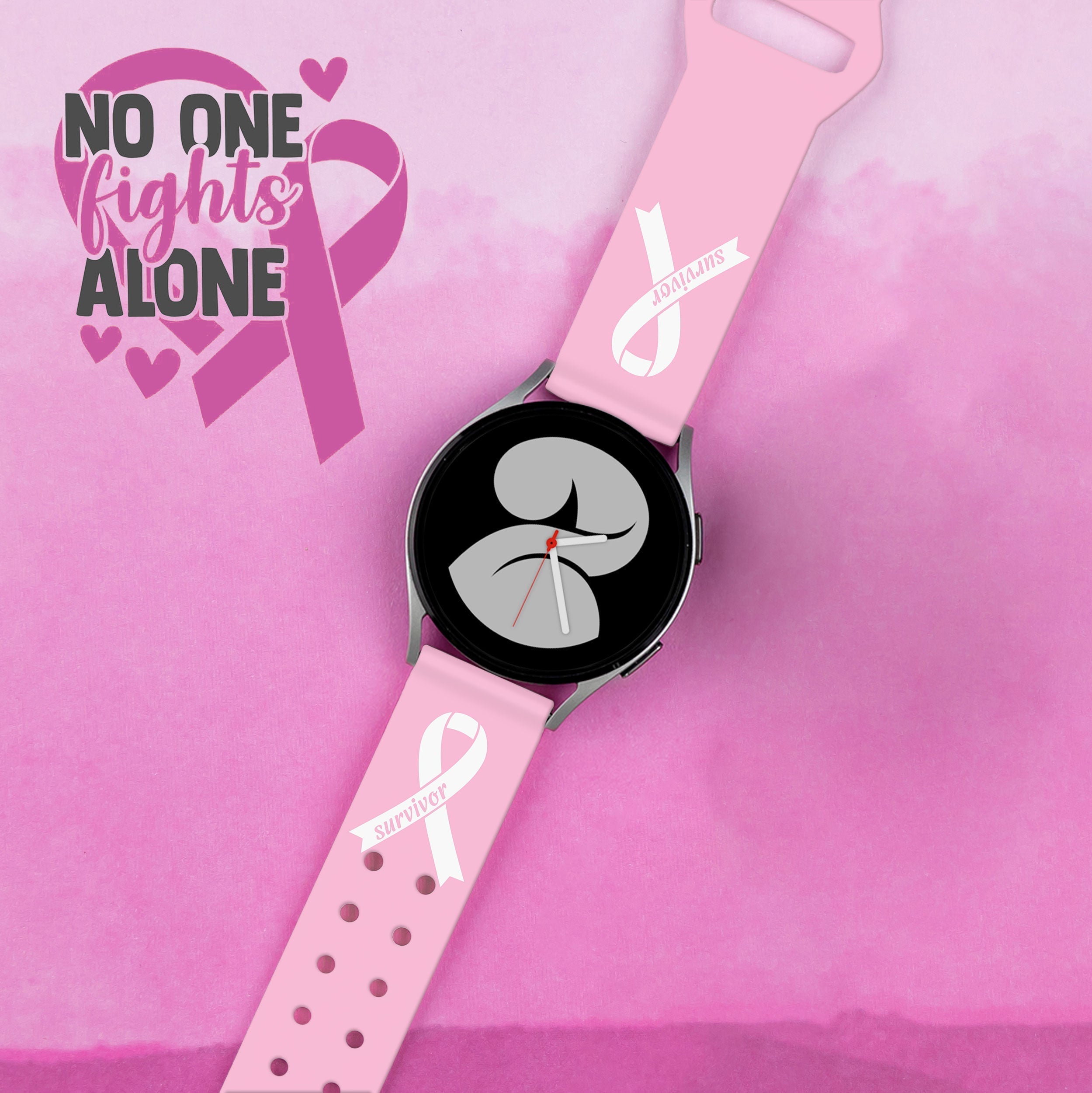 Breast Cancer Awareness HD  Watchband for Samsung, Garmin, Fossil, and More Affinity Bands