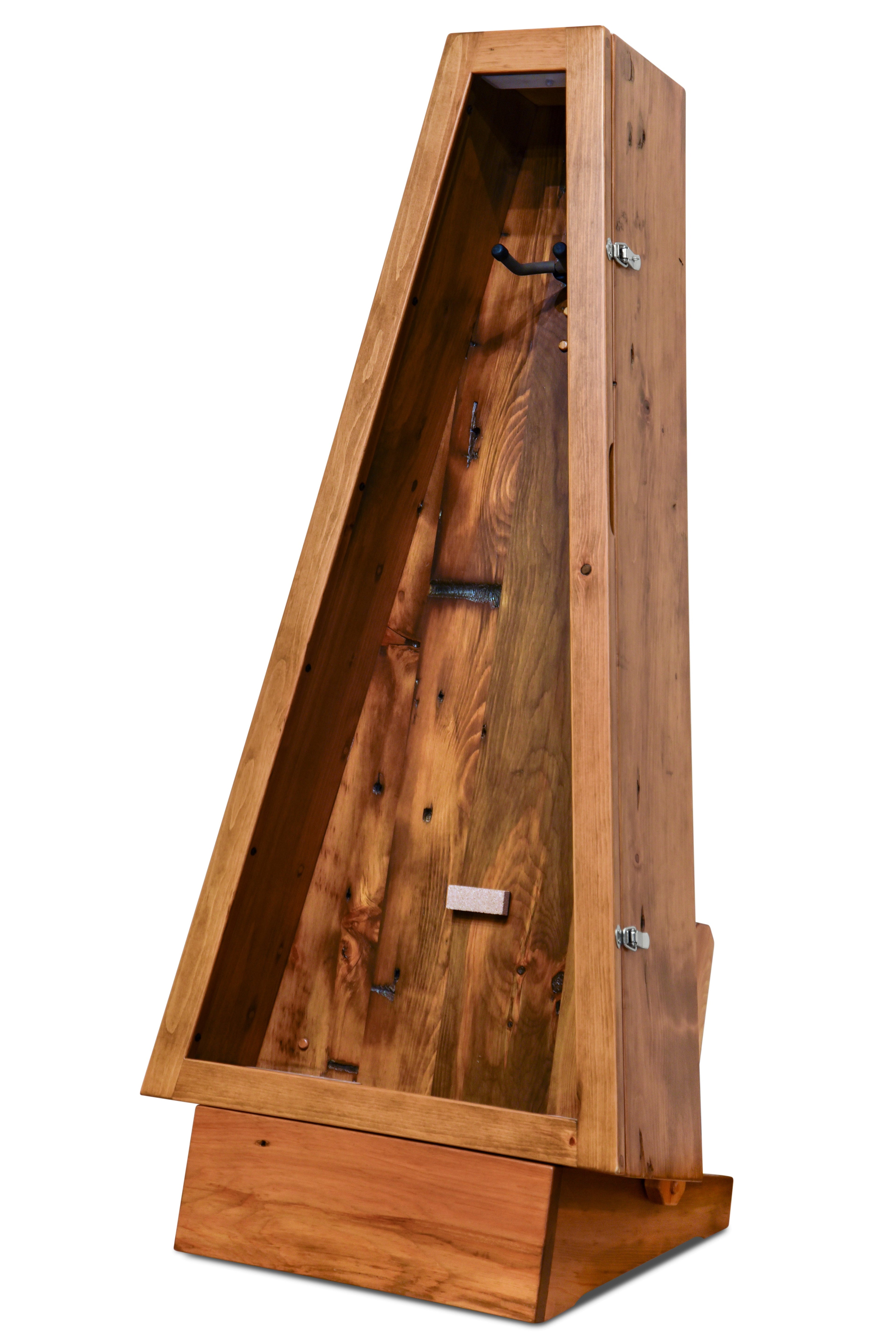 ClimaStand Triangle Humidor with Base - 300 Year Old Reclaimed Wood with Sealy Stain Acoustic Remedy Cases