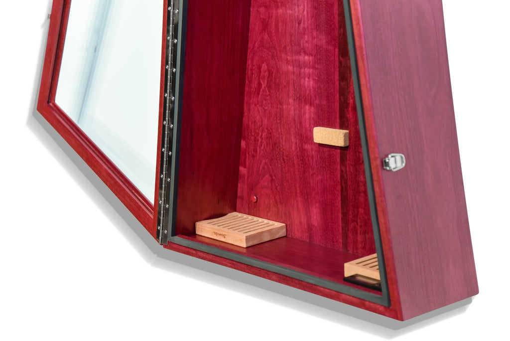 ClimaCase Triangle Humidor - Purpleheart Acoustic Remedy Cases