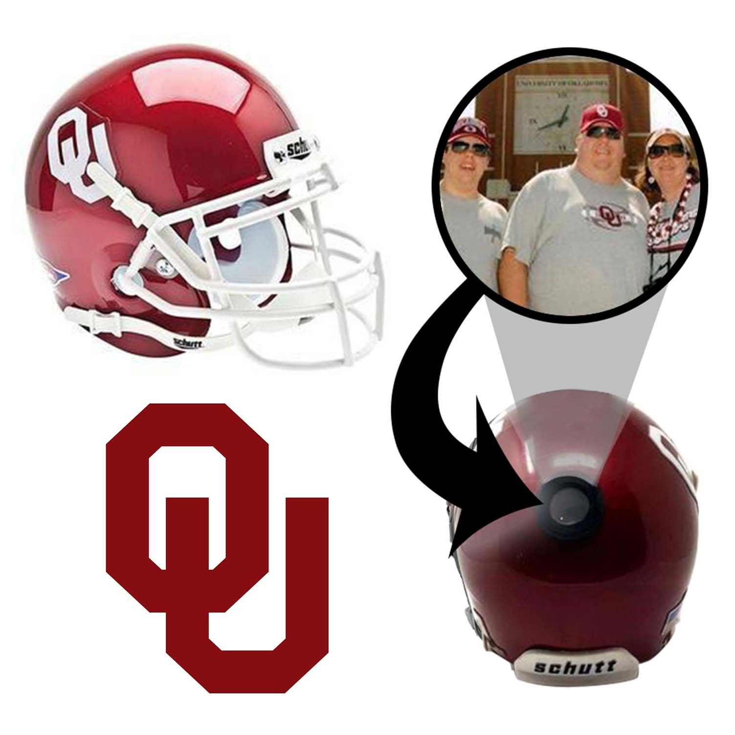 Oklahoma Sooners College Football Collectible Mini Helmet - Picture Inside - FANZ Collectibles Fanz Collectibles