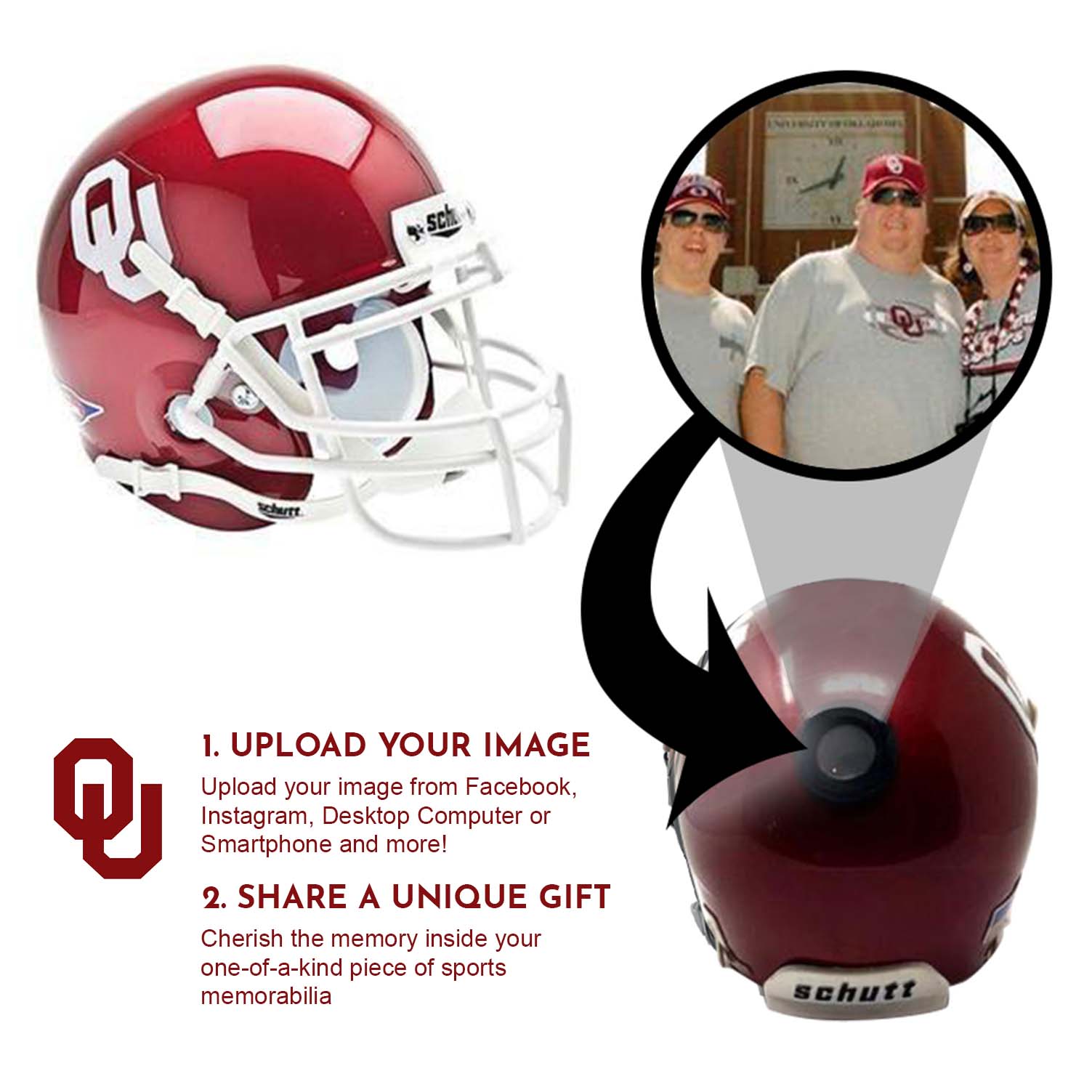 Oklahoma Sooners College Football Collectible Mini Helmet - Picture Inside - FANZ Collectibles Fanz Collectibles