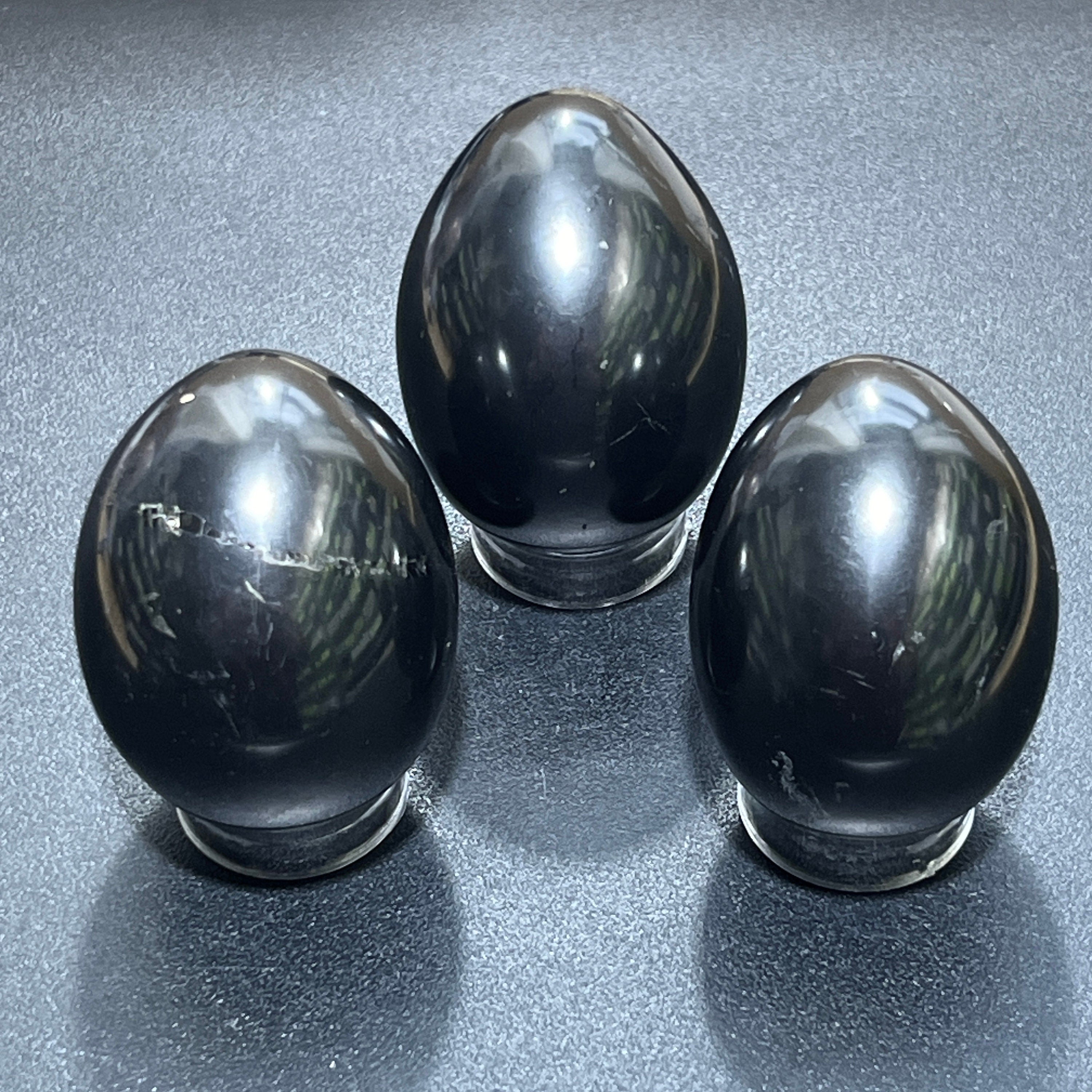 Black Shungite Polished Egg Carving Wholesale Amazing Crystals