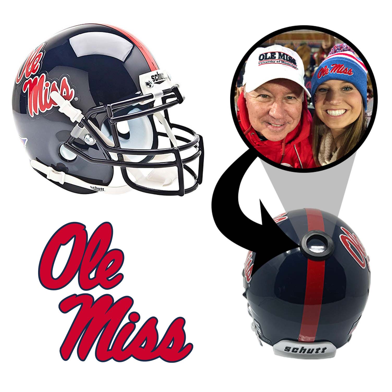 Ole Miss Rebels College Football Collectible Mini Helmet - Picture Inside - FANZ Collectibles Fanz Collectibles
