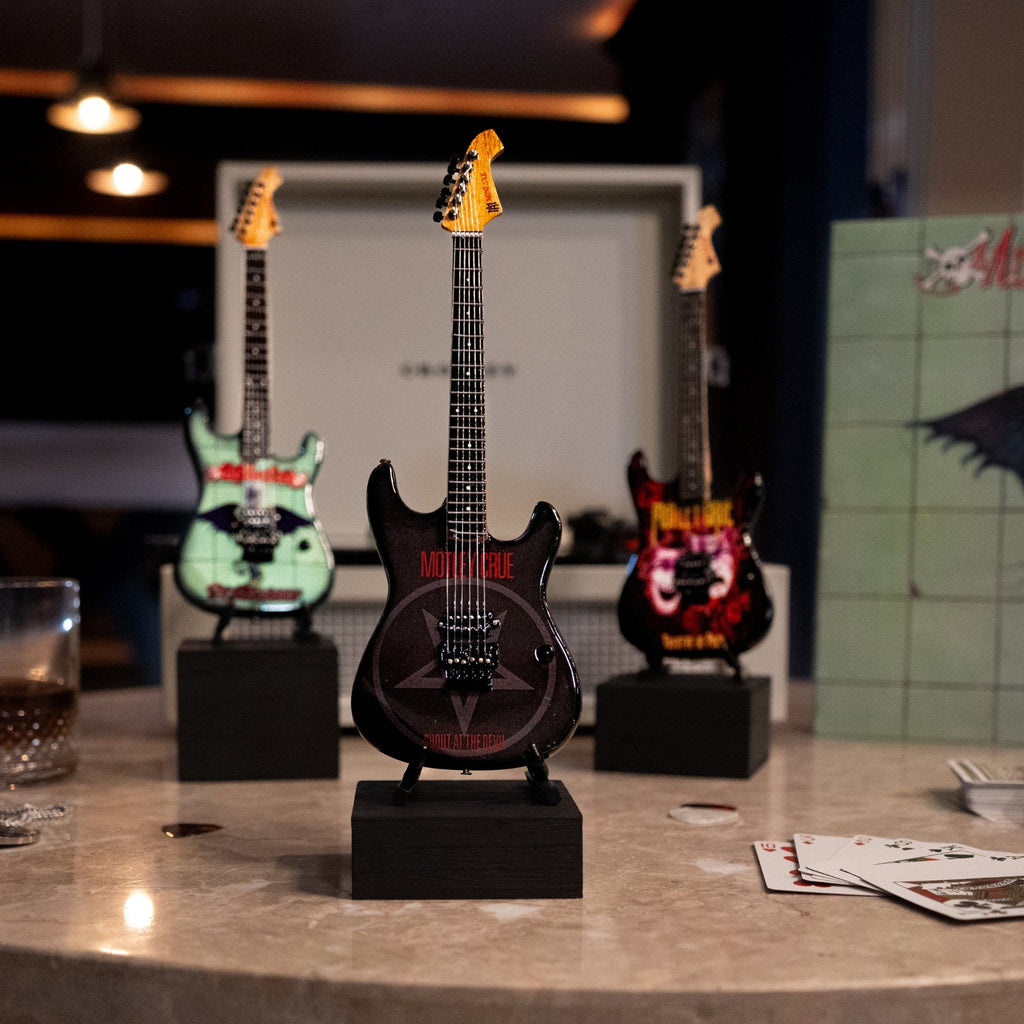 Mötley Crüe "Shout at the Devil" Collectible Miniature Guitar The Mini Axe