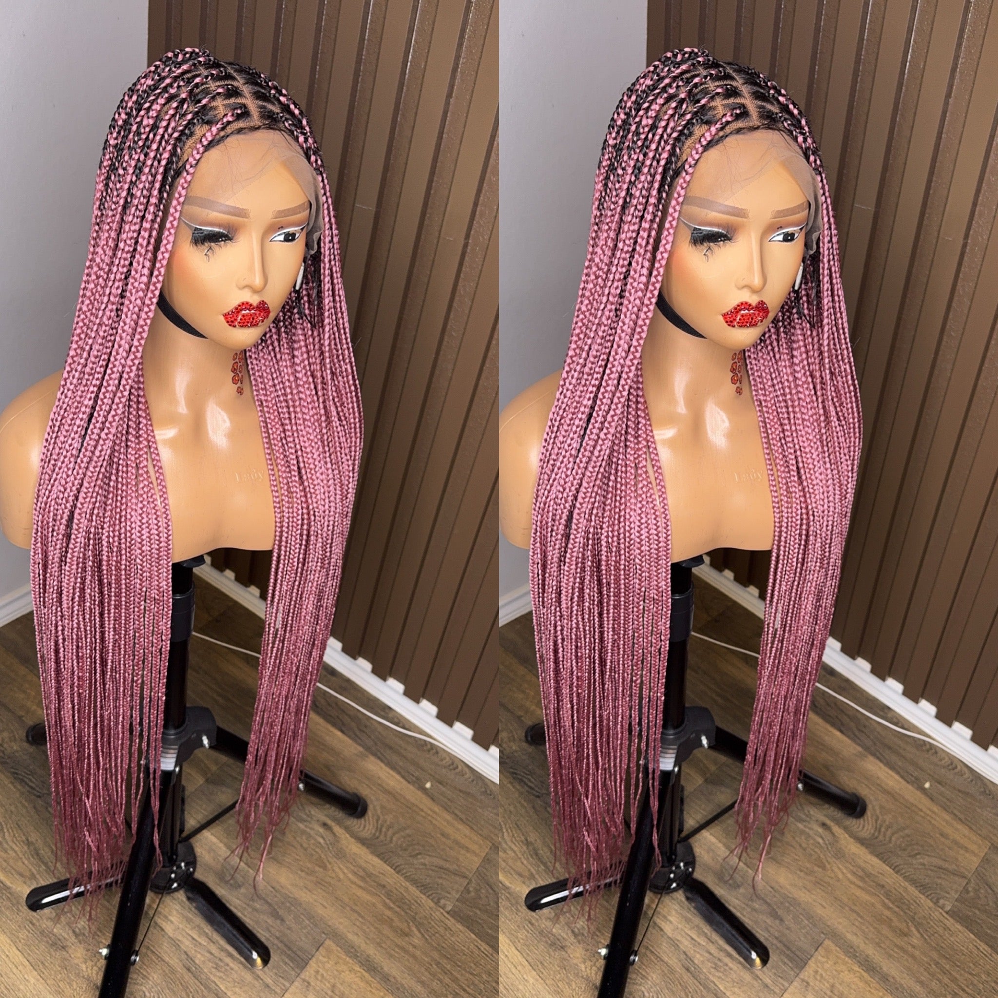 Light pink darkroot knotless braiddd wig HOL stores