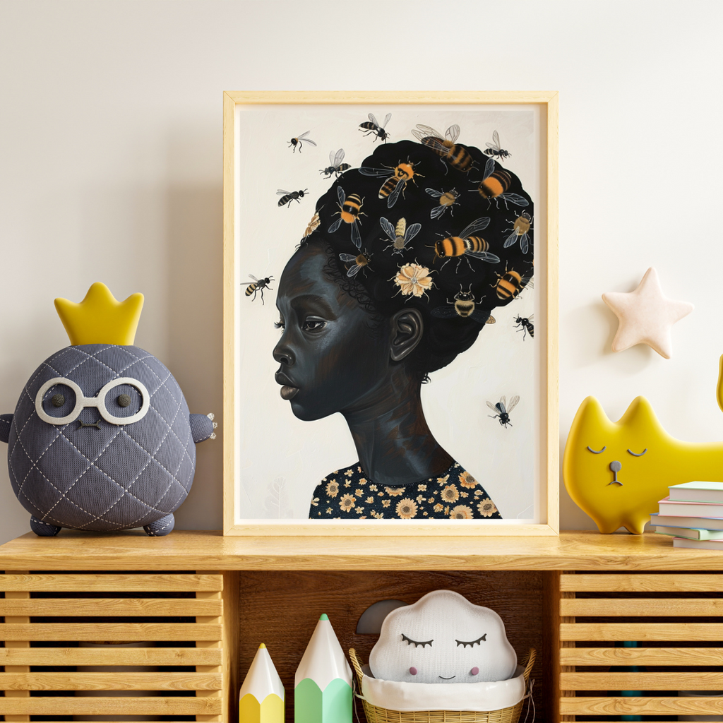 "Hive Mind" – Bee and Bloom Postcard | Botanical Art Print Black Magic Social Club