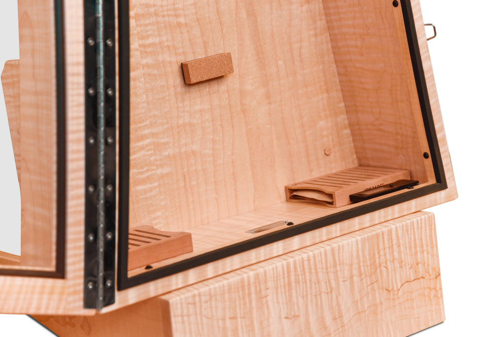 ClimaStand Triangle Humidor with Base - Flamed Maple Acoustic Remedy Cases