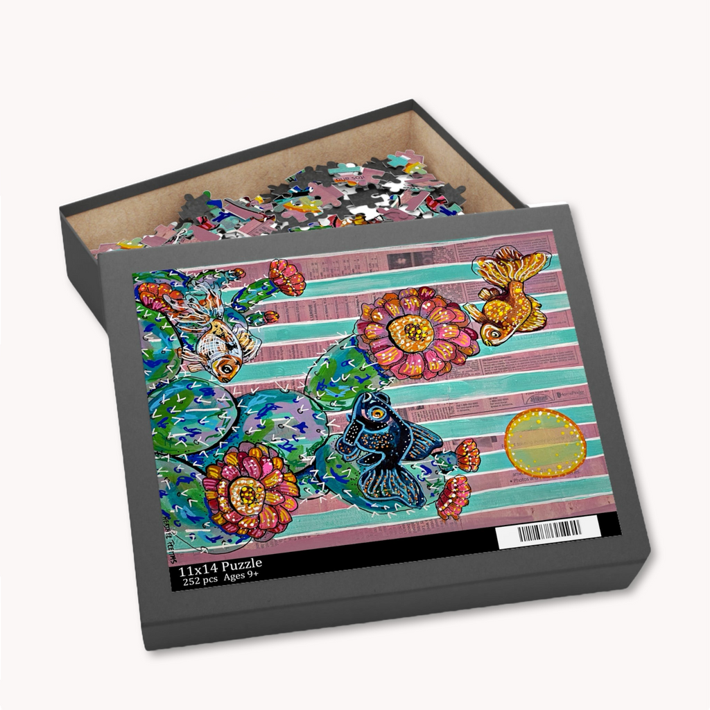 Cactus Goldfish Fine Art Puzzle Heather Freitas