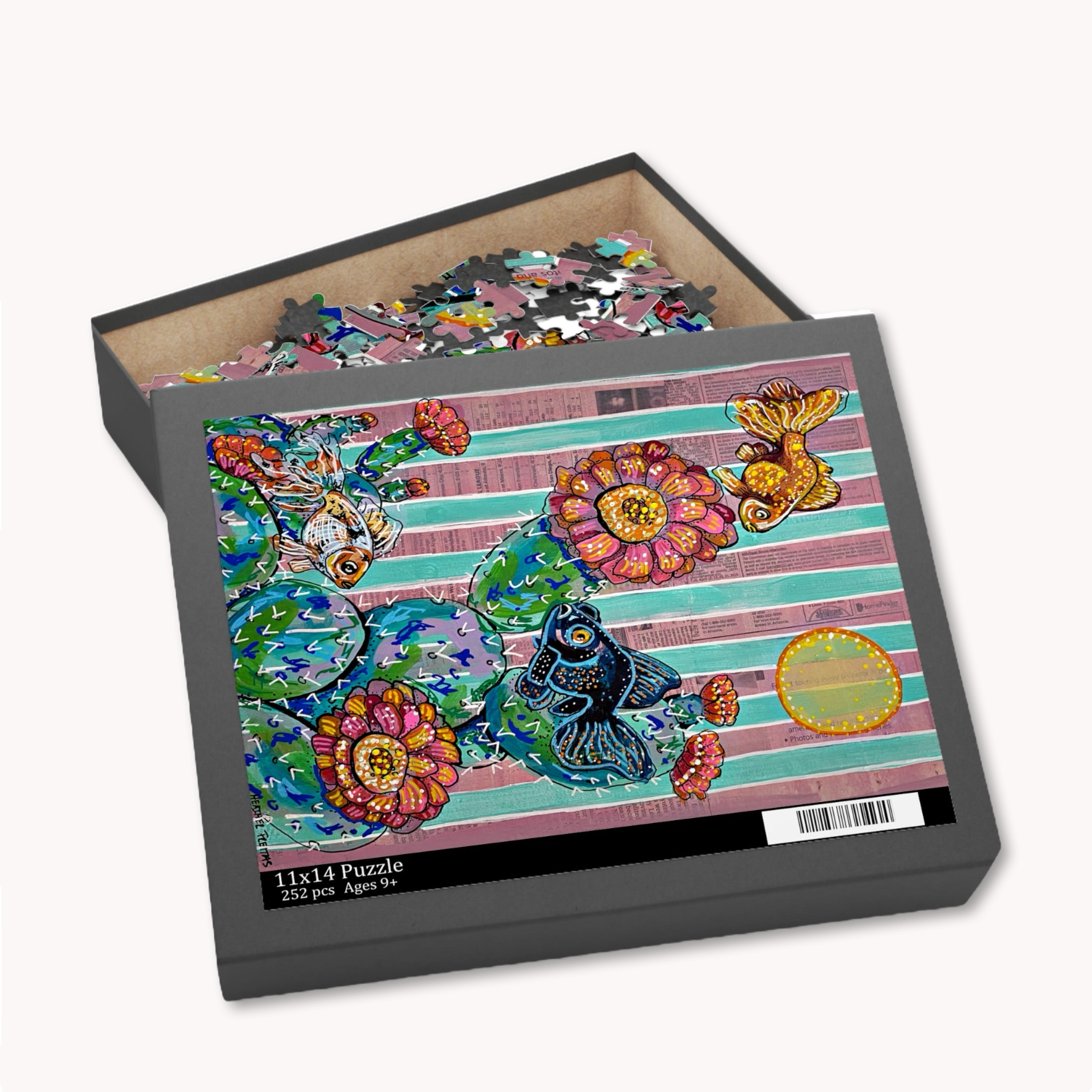 Cactus Goldfish Fine Art Puzzle Heather Freitas
